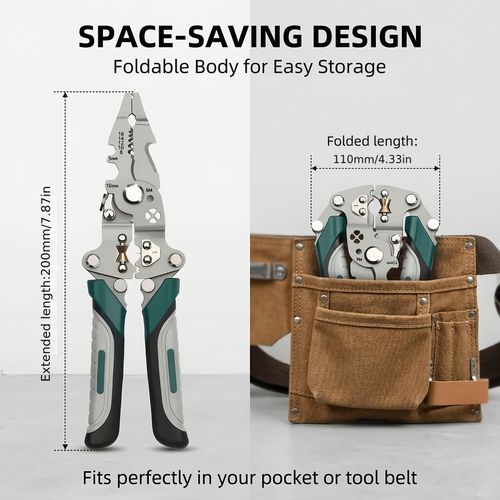Wire stripping pliers, wire splitters, wire crimping pliers