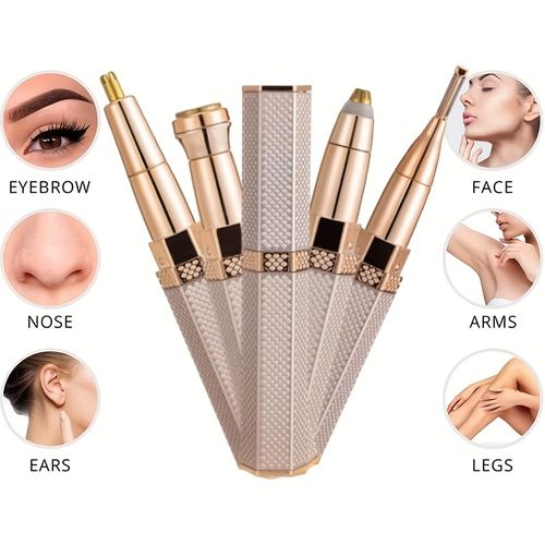 Exclusive for women, lipstick size, 4-in-1 full body hair removal tool, painless shaving, multi-purpose, portable charging, say goodbye to hair troubles