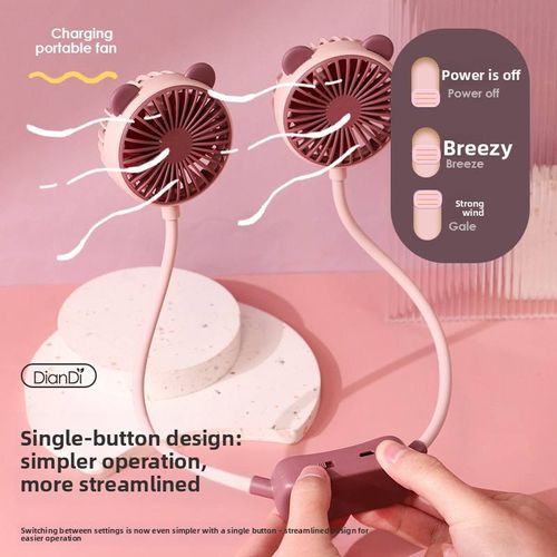 Wearable Rechargeable Mini Fan – Neckband & Desk Use