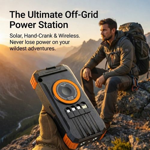 💡Solar Power Bank 20000mAh – Portable Charger