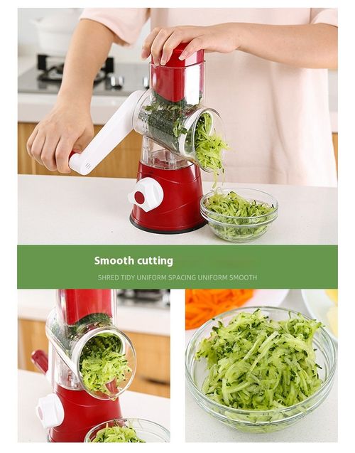 Drum-Style Hand Crank Vegetable Cutter – Slice, Shred & Grind Without Cutting Your Fingers