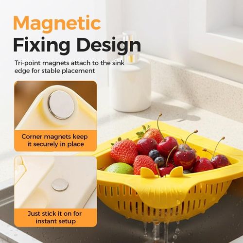 Triangle Sink Corner Rack – Food Strainer + Sponge Storage
