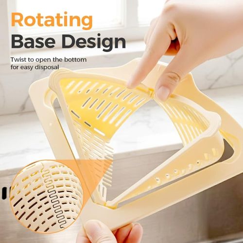 Triangle Sink Corner Rack – Food Strainer + Sponge Storage