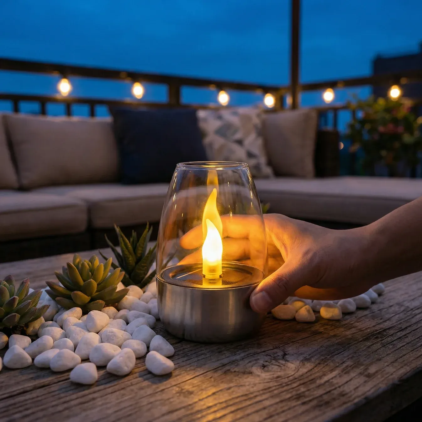 LED Solar Candle Light – Flameless & Weatherproof for Outdoor Use