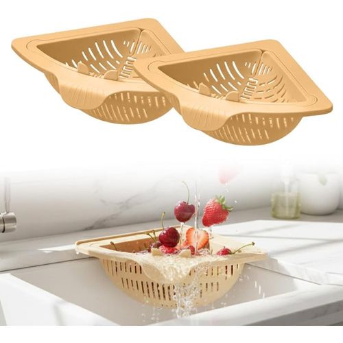 Triangle Sink Corner Rack – Food Strainer + Sponge Storage