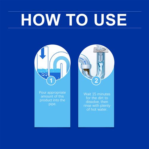 Instant Drain Cleaner – Destroys Clogs & Plaque – Works in Minutes – For Sinks, Drains & Pipes