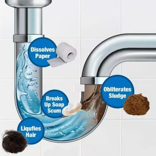 Instant Drain Cleaner – Destroys Clogs & Plaque – Works in Minutes – For Sinks, Drains & Pipes