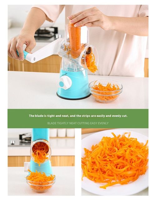 Drum-Style Hand Crank Vegetable Cutter – Slice, Shred & Grind Without Cutting Your Fingers