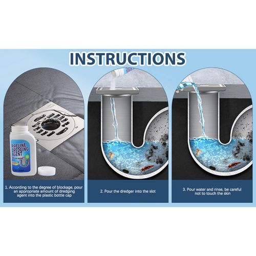 Instant Drain Cleaner – Destroys Clogs & Plaque – Works in Minutes – For Sinks, Drains & Pipes