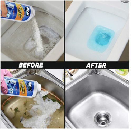 Instant Drain Cleaner – Destroys Clogs & Plaque – Works in Minutes – For Sinks, Drains & Pipes