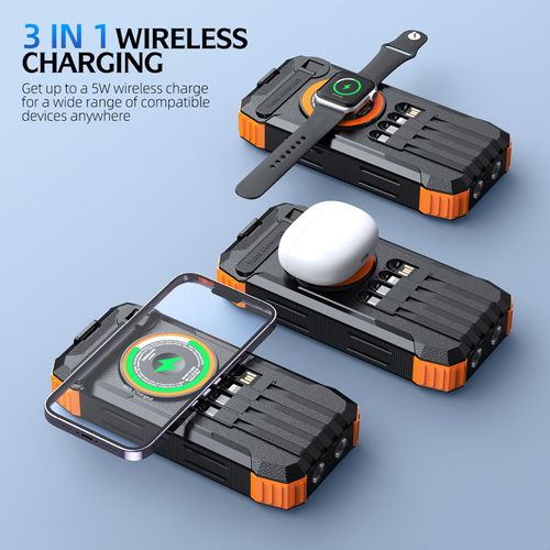 💡Solar Power Bank 20000mAh – Portable Charger