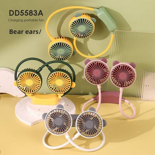 Wearable Rechargeable Mini Fan – Neckband & Desk Use