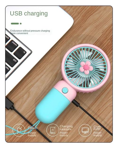3-in-1 Portable Fan – Cool Air, Phone Stand, and Backup Battery