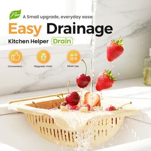 Triangle Sink Corner Rack – Food Strainer + Sponge Storage