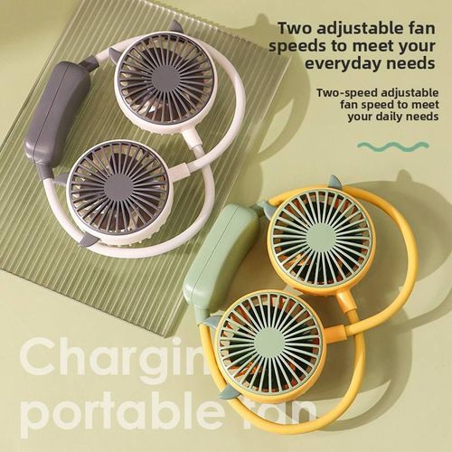Wearable Rechargeable Mini Fan – Neckband & Desk Use