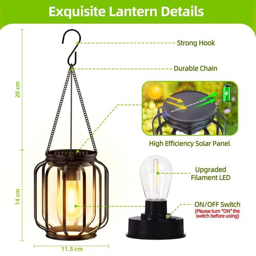 Metal hanging solar light outdoor light