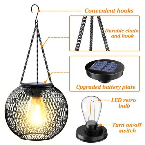 Metal hanging solar light outdoor light