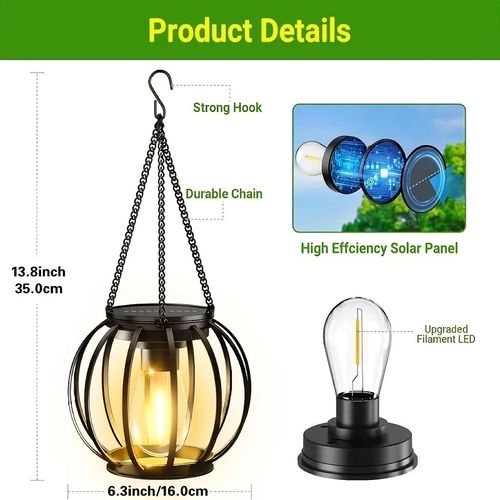 Metal hanging solar light outdoor light