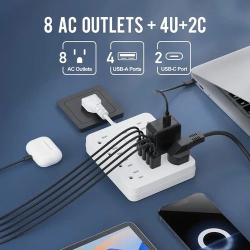 14-in-1 power socket - with overload protection and one-touch control switch