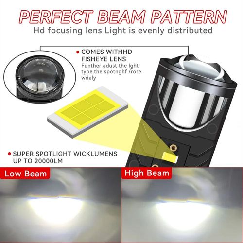 Y6D lens high and low beam integrated suitable for car and motorcycle H4 universal headlight LED headlight super bright spotlight