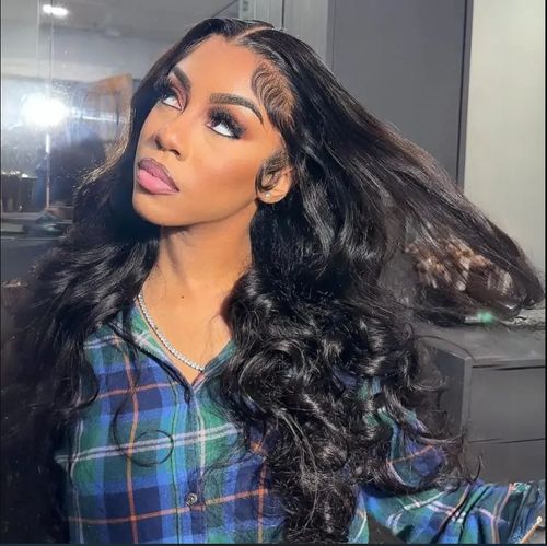 Full 250% Density Loose Body Wave Human Hair Wigs 13x4 Ocean Wave Lace Front Wigs with Curtain Bangs-Geeta Hair