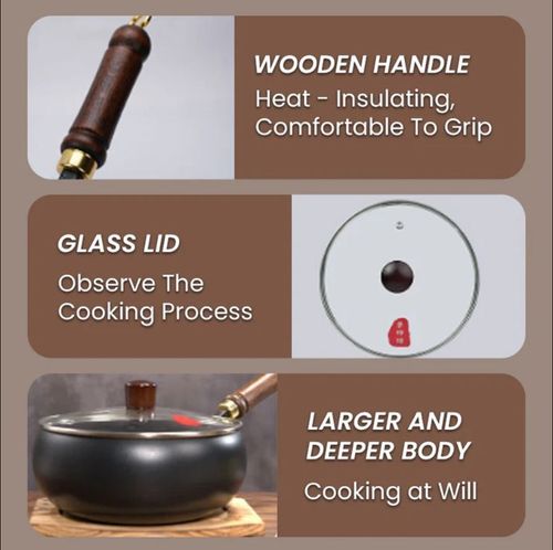 🔥Quality Assurance + Non-Toxic🔥Uncoated thick iron pot