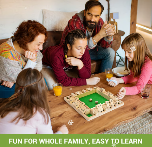 SHUT THE BOX-WOODEN DICE BOARD GAME