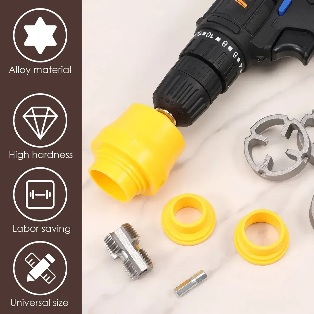 6pcs Pipe Threader Kit Internal Thread Opener Pvc Plastic Pipe Electric Tool PVC Thread Making Tool