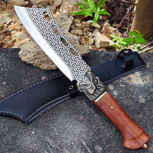 Longquan Hand-Forged Chopping Cleaver: Master-Crafted Full-Tang Axe for Bone, Wood, and Outdoor Chopping