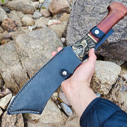 Longquan Hand-Forged Chopping Cleaver: Master-Crafted Full-Tang Axe for Bone, Wood, and Outdoor Chopping