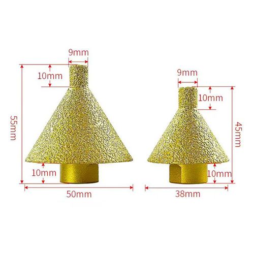 38mm, 50mm M10  combination angle grinder diamond chamfer drill bit punching expansion tile ceramic bevel hole trimming thread drill bit