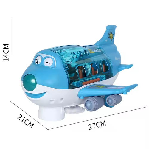 Electric universal cartoon Airbus airplane light music rotating airplane educational children's toy, with rechargeable battery, rechargeable.