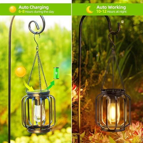 Metal hanging solar light outdoor light