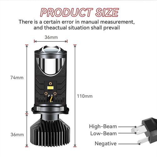 Y6D lens high and low beam integrated suitable for car and motorcycle H4 universal headlight LED headlight super bright spotlight