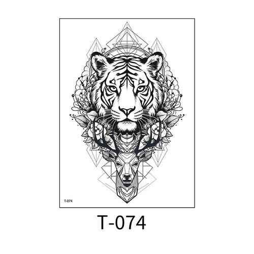 2 SHEETS FULL ARM METAL GEAR FISH SEMI-PERMANENT JUICE INK TATTOO