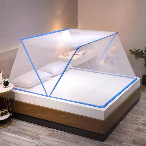 Double Bed Foldable Tent Round Top Polyester Fabric Mesh Folding Mosquito Net for Home Outdoor Camping Baby Mosquito Netting