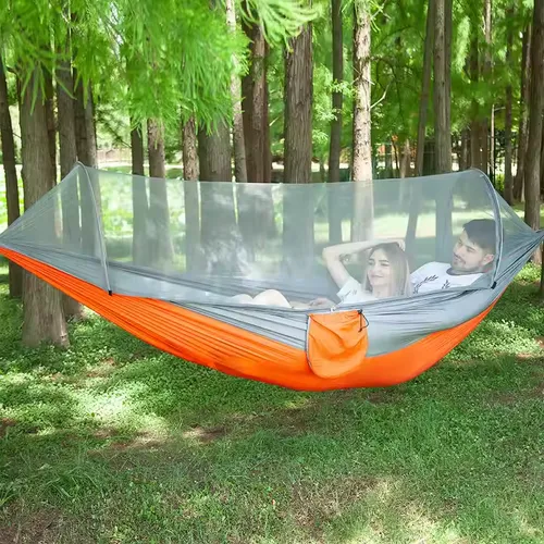 Fully automatic quick-opening hammock with mosquito net Outdoor single and double nylon cloth camping mosquito net hammock anti-mosquito hammock