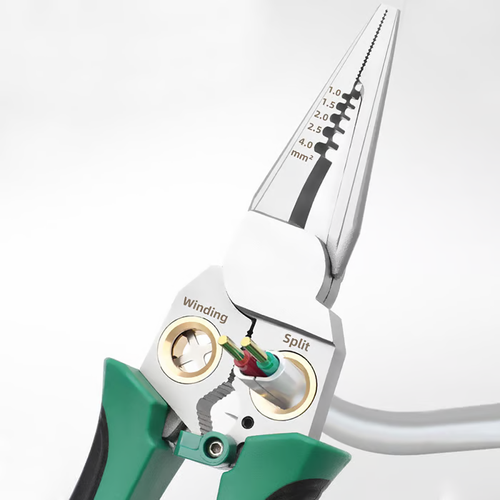 Outdoorfun 8 in 1 Wire Stripper Twister for Cutting and Pulling Wires Cable Scissors,Voltage Tester Pliers