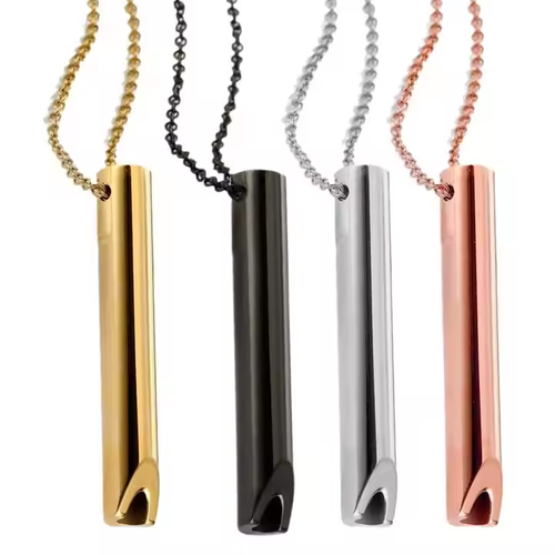 Breathing Necklace Adjustable Breathing Relieve Pressure Ornament Stainless Steel Decompression Jewelry