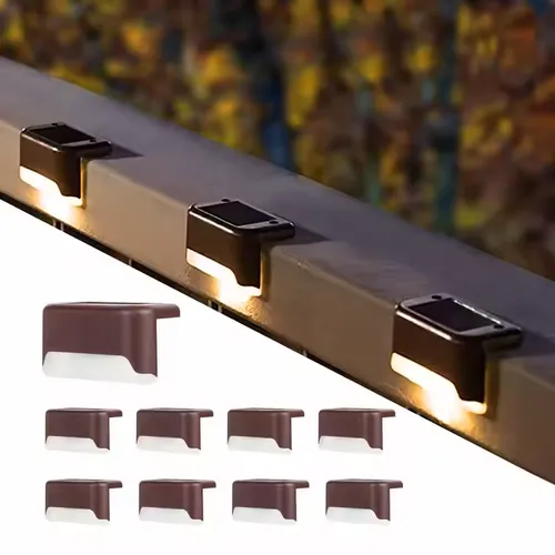 4 Pack New BAHE Outdoor Waterproof Mini Patio Abs Stair Step Deck Fence Lamp Solar Led Garden Wall Light 2025