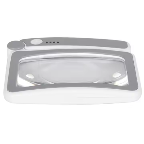Recharging Reading Appreciation Handheld 3 Gear Touch Switch Folding 10 LED Lights Square 4X Magnifying Glass