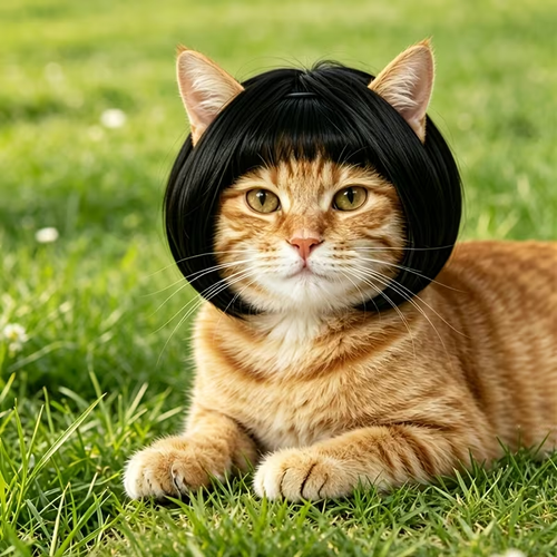 Pet Wig, Pet Funny Straight Hair Bangs Synthetic Wig Piece