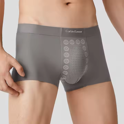 3-pack mixed colors size XL！CarbinKoneer Adults Men's Seamless Summer Thin Underwear Sporty Breathable Four-Cornered Pant Logo Flat Cornered Underwear Set