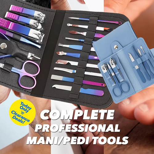 🔥2 free headbands🔥 Good-looking Foldable Stainless Steel Nail Clipper 16pcs Set