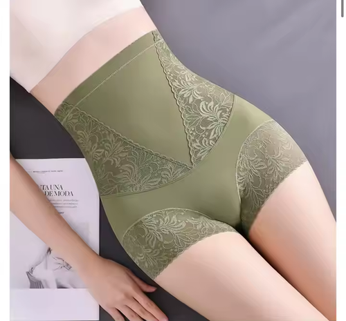Buy One Get One Free！Lace High Waist Waist Slimming Panties Women's Hip Lift Post-natal Repair Unrolled Pants
