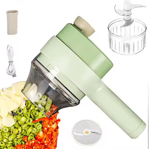 Electric Vegetable Cutter Multifunctional Kitchen Garlic Crusher 4 In1 Onion Chili Meat Masher Kitchen Tool