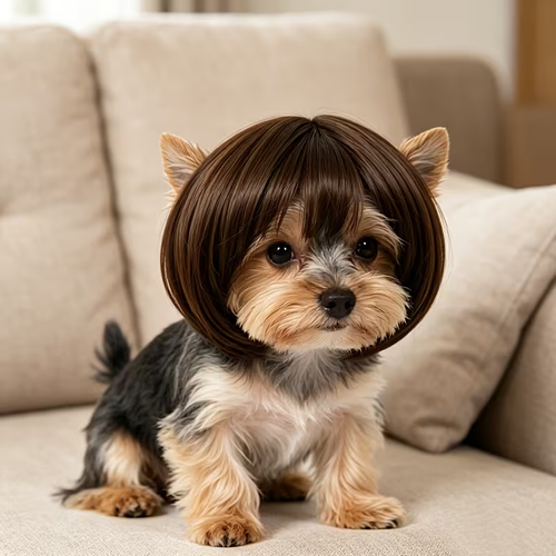 Pet Wig, Pet Funny Straight Hair Bangs Synthetic Wig Piece