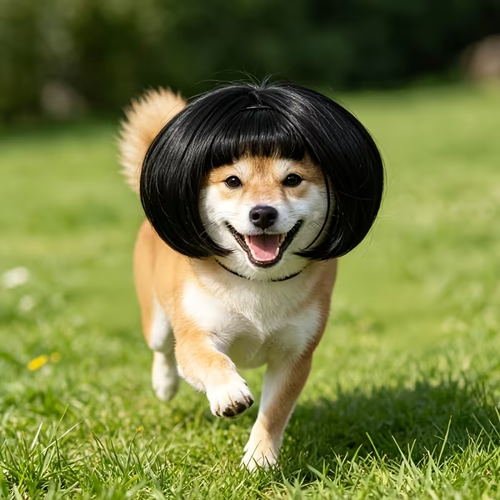 Pet Wig, Pet Funny Straight Hair Bangs Synthetic Wig Piece