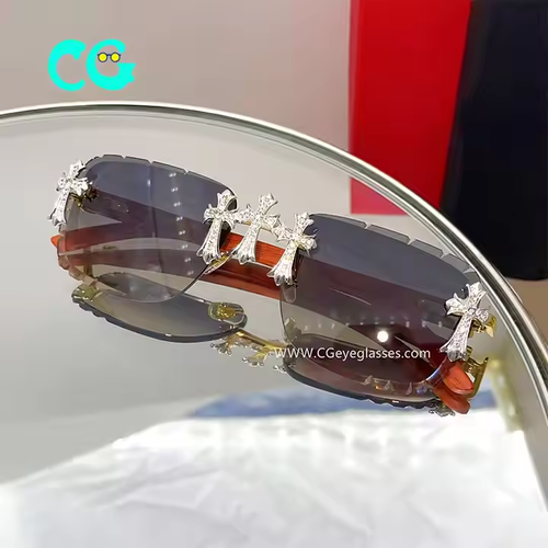 2025 Rhinestones Blue Sunglasses Fashion Iced Out Luxury Designer Carter Stylish Sunglasses Mens Decoration Shades Eyewear