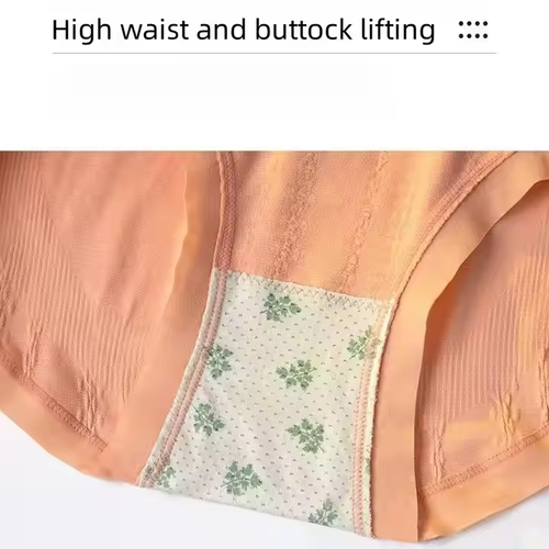 Buy 1 get 6 free！Underwear Women's Summer Thin Section High Waist Abdominal Lift Hip Seamless Comfortable Breathable Ladies Briefs Underpants